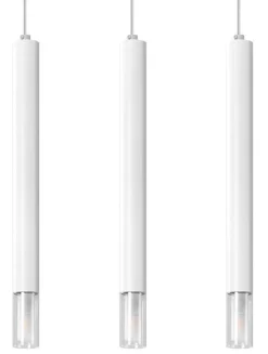 Pendelleuchte 3-flammig Metall Glas Weiß B: 45 cm