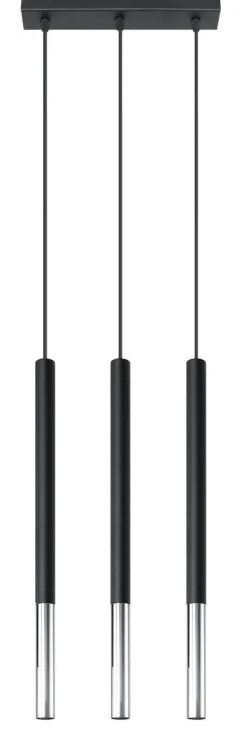 Pendelleuchte GALKA 3-flammig verstellbar Schwarz Chrom