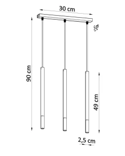 Pendelleuchte GALKA 3-flammig verstellbar Schwarz Chrom