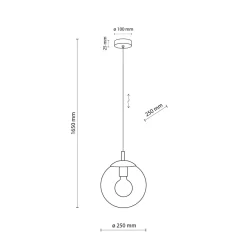 Pendelleuchte Glas Ø 25 cm Kugel H: max. 165 cm E27