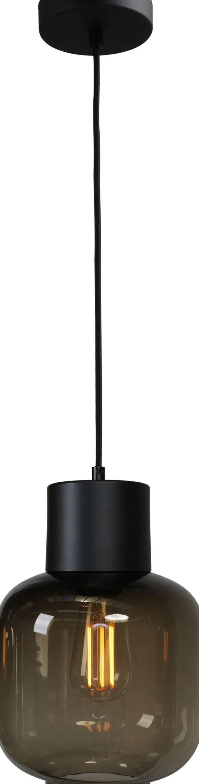 Pendelleuchte Glas Ø 20 cm Schwarz E27 Esstisch ELYA