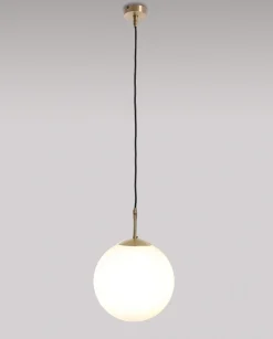 Pendelleuchte Glas Kugel Echt-Messing rund Esstisch