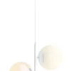 Pendelleuchte Glas Kugeln Weiß B:46 cm E27 gemütlich