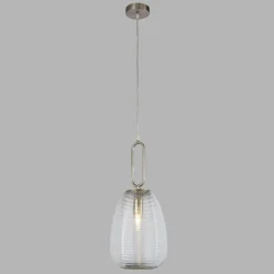 Pendelleuchte Glas Metall Ø 24 cm H: 1,3 m verstellbar E27