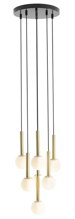 Pendelleuchte Glas Metall in Schwarz Messing G9 elegant