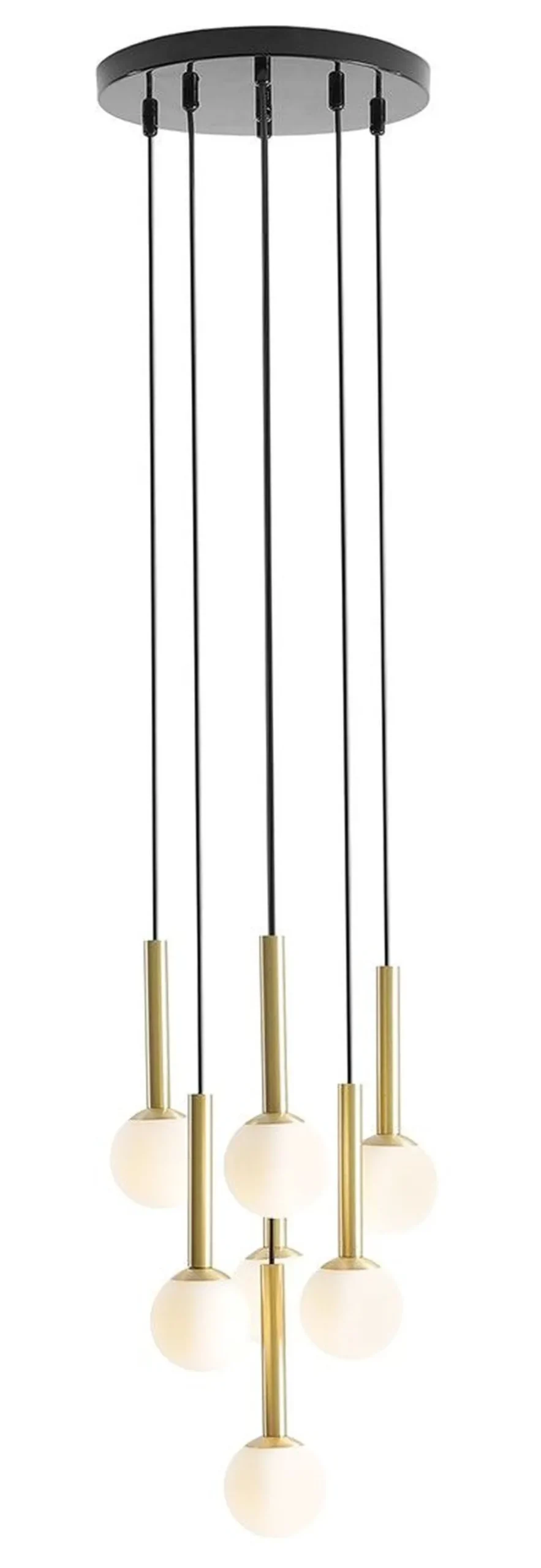 Pendelleuchte Glas Metall in Schwarz Messing G9 elegant