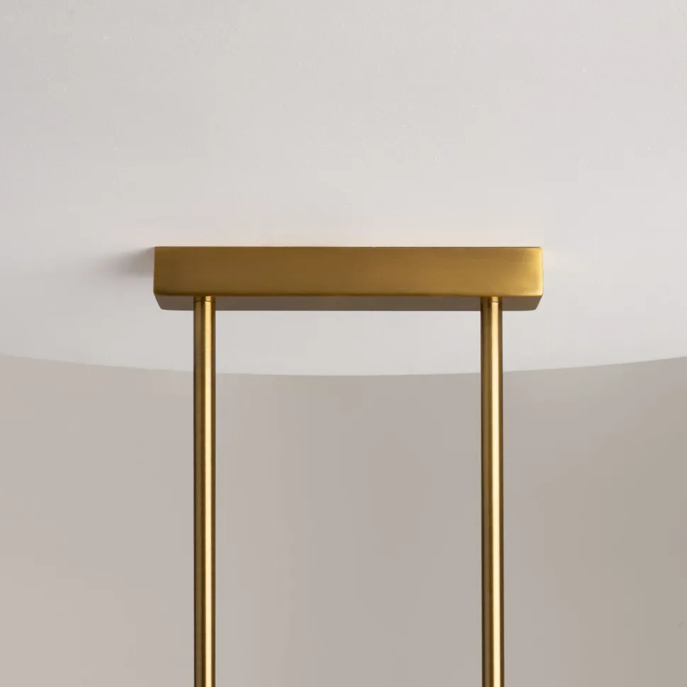 Pendelleuchte Glas Metall G9 H: max. 84,4 cm in Messing