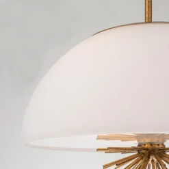 Pendelleuchte Glas Metall D: 45,7 cm rund 3x E14 verstellbar