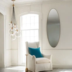 Pendelleuchte Glas Metall E27 B: 58,9 cm Kugelschirm