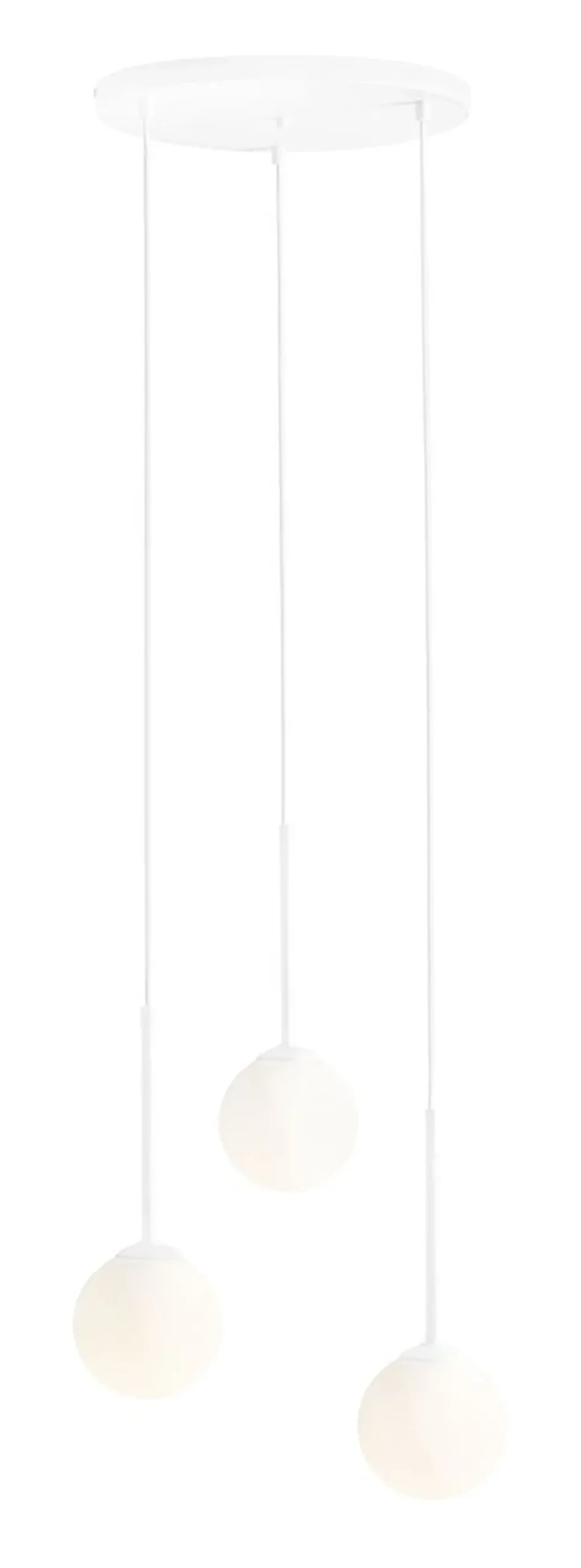 Pendelleuchte Glas Metall Modern 3-flammig E14 in Weiß