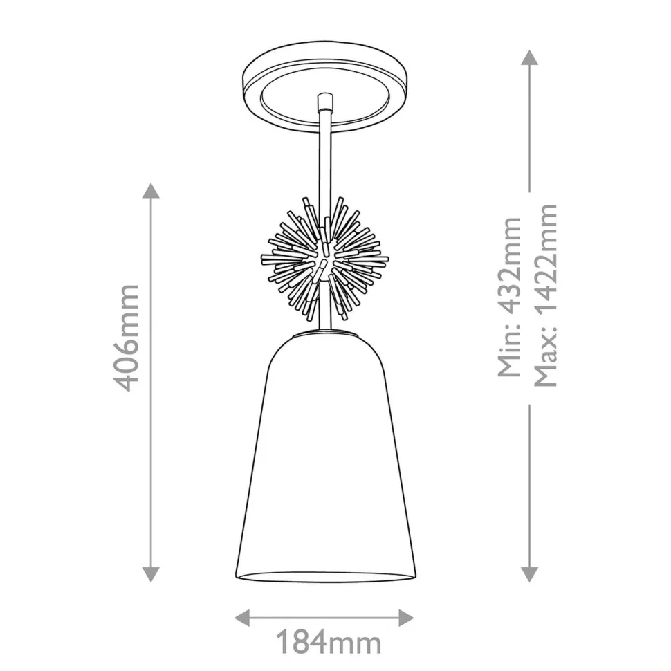 Pendelleuchte Glas Metall Ø 18,4 cm E27 Gold antik Weiß