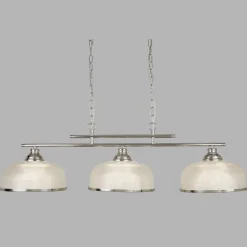 Pendelleuchte Glas Metall B: 99 cm H: max. 1,2 m in Silber