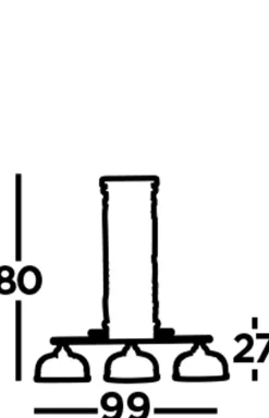 Pendelleuchte Glas Metall B: 99 cm H: max. 1,2 m in Silber