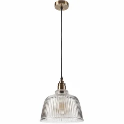 Pendelleuchte Glas Metall E27 Ø 28 cm Vintage Esszimmer