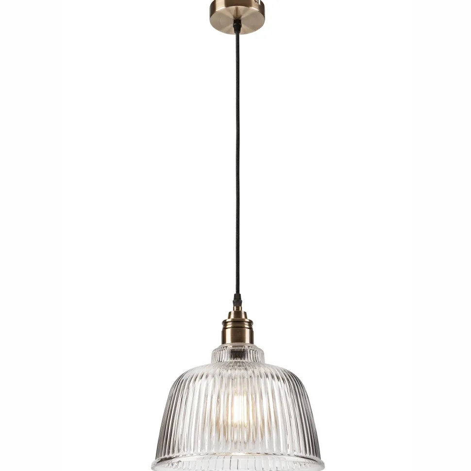 Pendelleuchte Glas Metall E27 Ø 28 cm Vintage Esszimmer