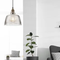 Pendelleuchte Glas Metall E27 Ø 28 cm Vintage Esszimmer