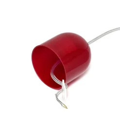 Pendelleuchte Glas Rot Weiß rund Retro Küche Esstisch