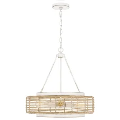 Pendelleuchte Glas Seil Metall E27 D: 50,4 cm rund 4x E27