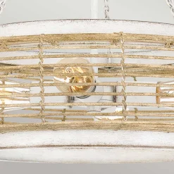 Pendelleuchte Glas Seil Metall E27 D: 50,4 cm rund 4x E27