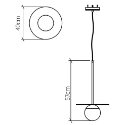 Pendelleuchte Glas Teakholzfurnier Ø 40 cm E27 Modern