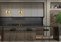 Pendelleuchte Gold matt GU10 Ø 27,5 cm Metall Retro Kugel