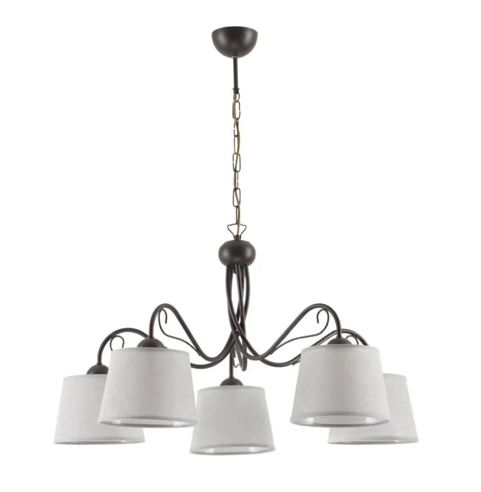 Pendelleuchte Grau Braun Ø80cm 5-armig Hängelampe