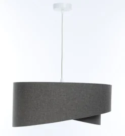 Pendelleuchte Grau E27 rund Ø 60 cm Stoff Modern verstellbar