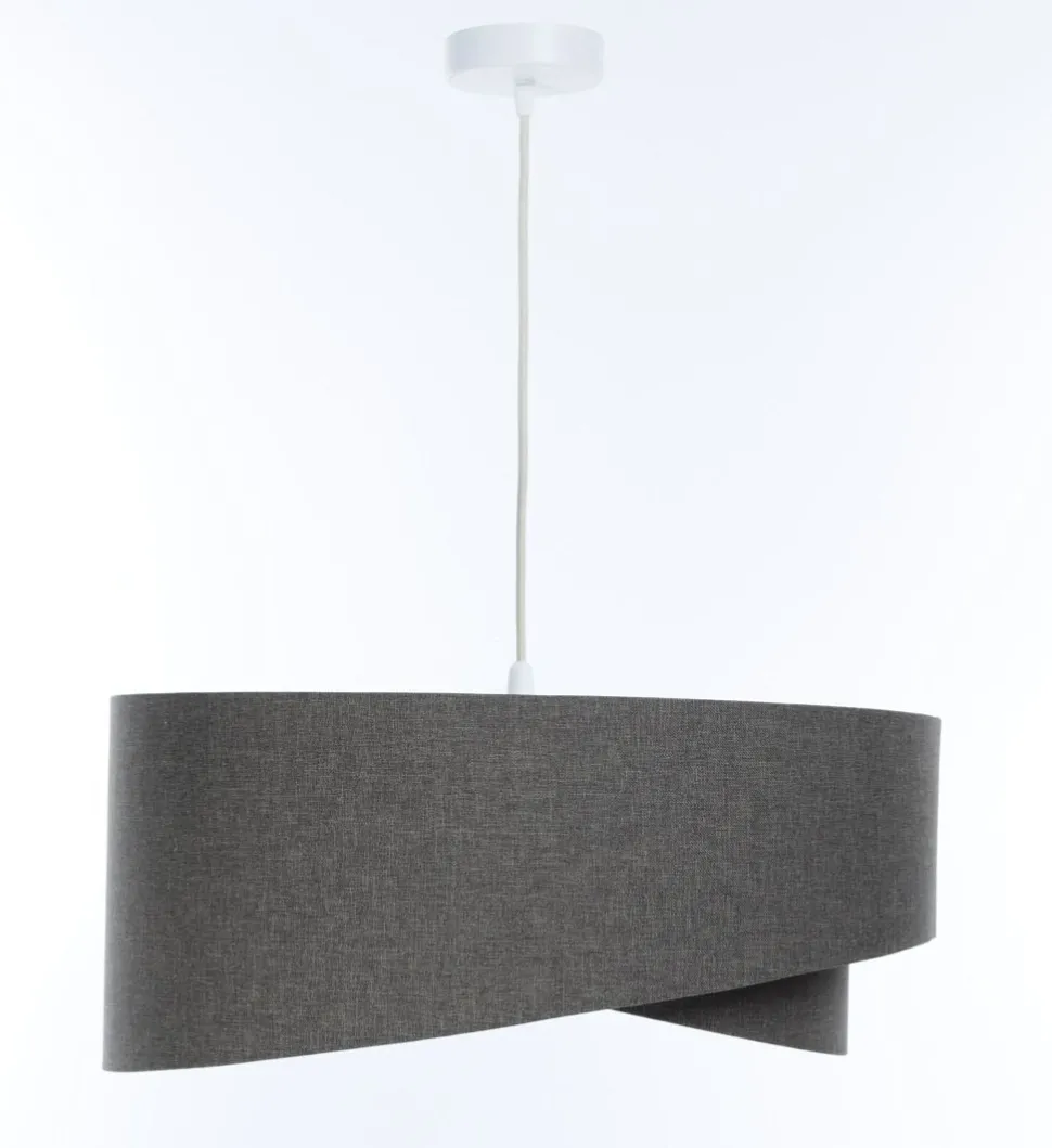 Pendelleuchte Grau E27 rund Ø 60 cm Stoff Modern verstellbar