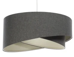 Pendelleuchte Grau E27 rund Ø 60 cm Stoff Modern verstellbar