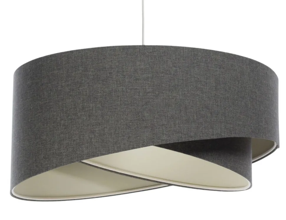 Pendelleuchte Grau E27 rund Ø 60 cm Stoff Modern verstellbar