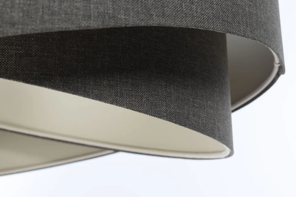 Pendelleuchte Grau E27 rund Ø 60 cm Stoff Modern verstellbar