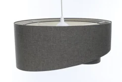 Pendelleuchte Grau E27 rund Ø 60 cm Stoff Modern verstellbar