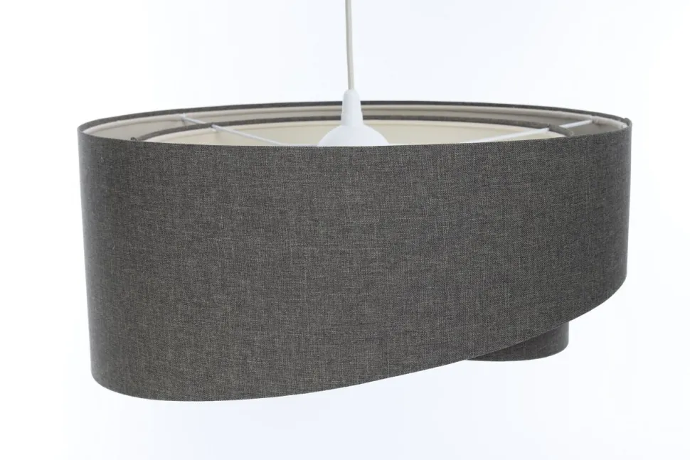 Pendelleuchte Grau E27 rund Ø 60 cm Stoff Modern verstellbar