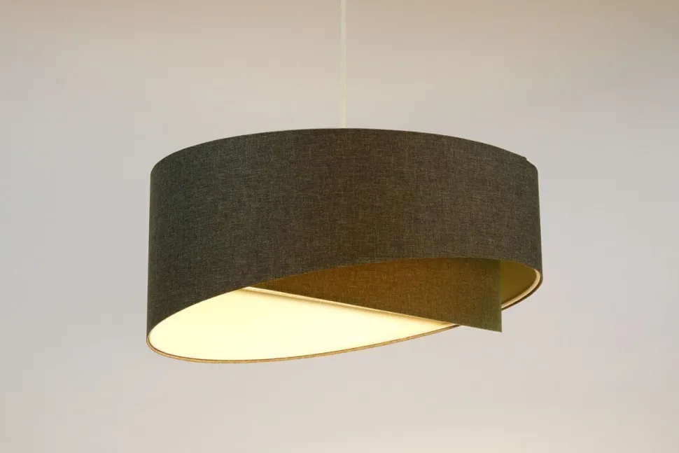 Pendelleuchte Grau E27 rund Ø 60 cm Stoff Modern verstellbar