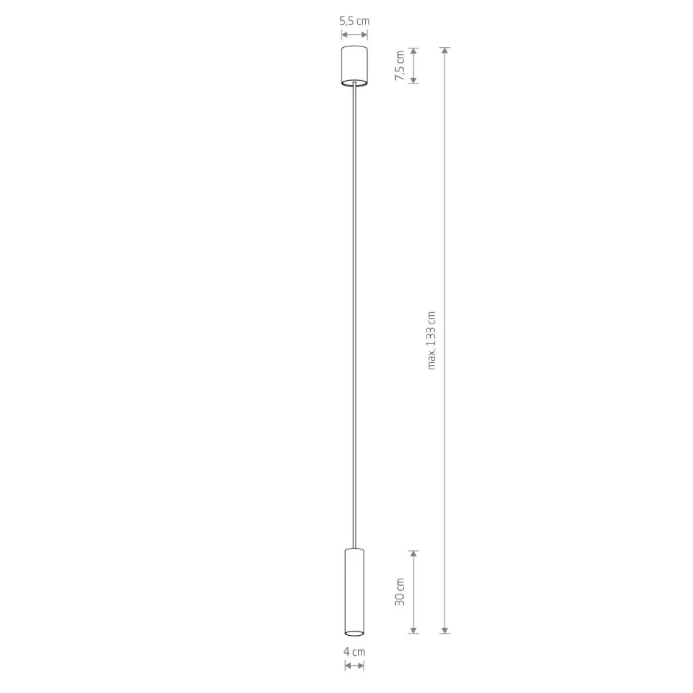 Pendelleuchte Grau GU10 R35 Ø 4 cm schmal Metall