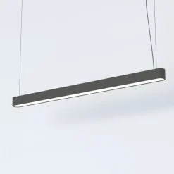 Pendelleuchte Grau T8 LED mit 3000 K warmweiß B: 125 cm lang