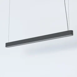 Pendelleuchte Grau T8 LED mit 3000 K warmweiß B: 125 cm lang