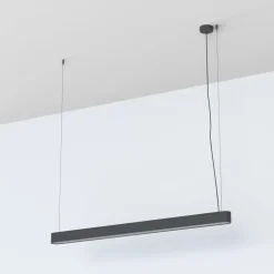 Pendelleuchte Grau T8 LED mit 3000 K warmweiß B: 125 cm lang