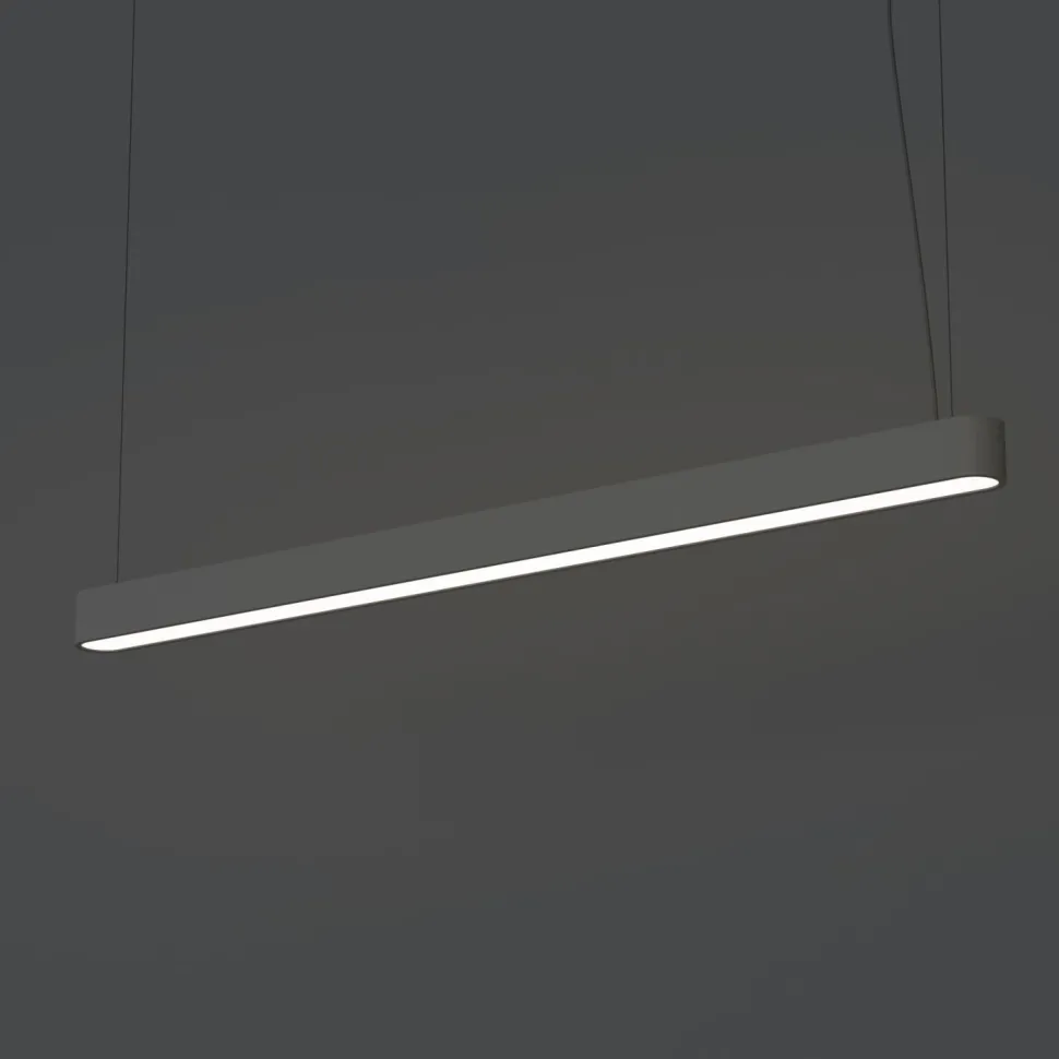 Pendelleuchte Grau T8 LED mit 3000 K warmweiß B: 125 cm lang