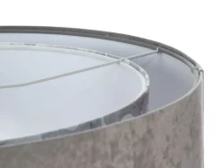 Pendelleuchte Grau Weiß Ø 50 cm Stoffschirm Velours Optik
