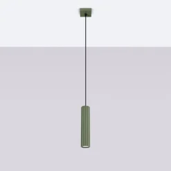 Pendelleuchte Grün schmal B: 8 cm H: max. 118 cm GU10 Modern