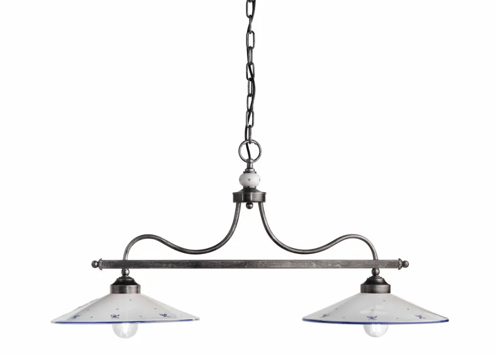 Pendelleuchte Handarbeit Keramik E27 2-flammig Landhausstil