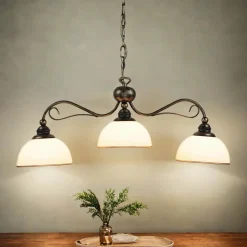 Pendelleuchte in Braun antik L:74cm Esstisch Lampe