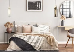 Pendelleuchte in Messing Weiß geätzt E27 Ø 15 cm Glas