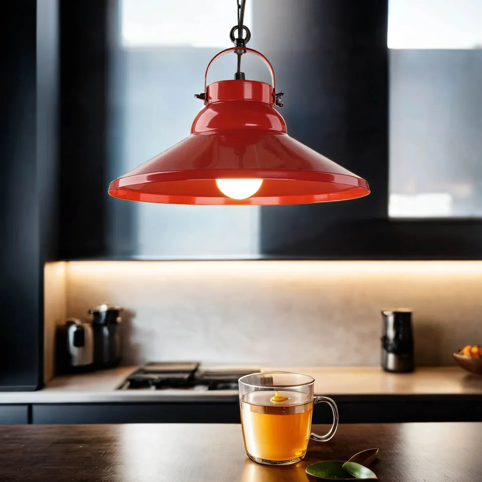Pendelleuchte IRON in Rot