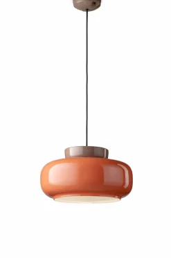 Pendelleuchte Keramik Glas D: 37 cm rund H: max. 140 cm