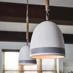 Pendelleuchte Keramik Schirm D: 25,4 cm E27 Retro