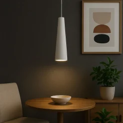 Pendelleuchte Keramik Weiß bemalbar Ø 7,5 cm schmal