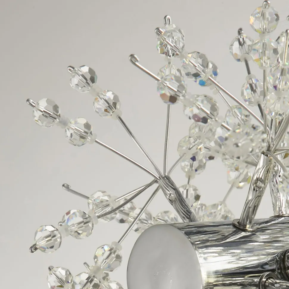 Pendelleuchte Kristall 100 cm lang Chrom Klar 16x G9