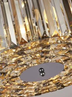 Pendelleuchte Kristall rund D: 50 cm 5x E27 Art Déco